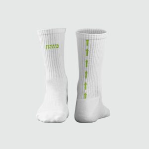 FRWD Socks White and Green – unisex breathable padel socks for men and women